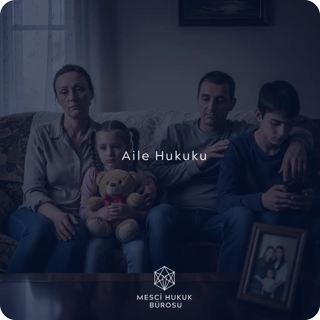 Anlasmali ve cekismeli bosanma davalarini simgeleyen bir aile fotografi