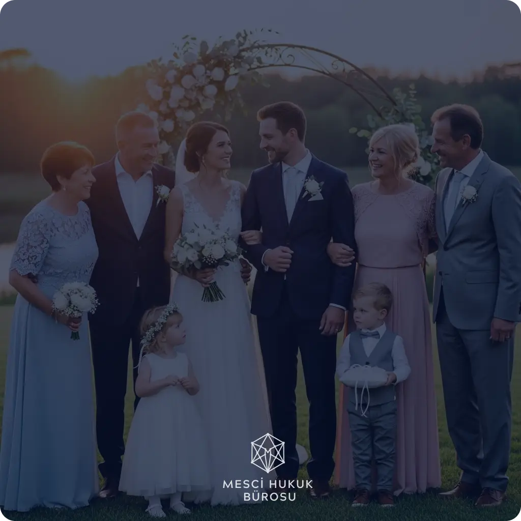 Aile hukuku ile ilgili evlilik ve bosanmayi simgeleyen gorsel